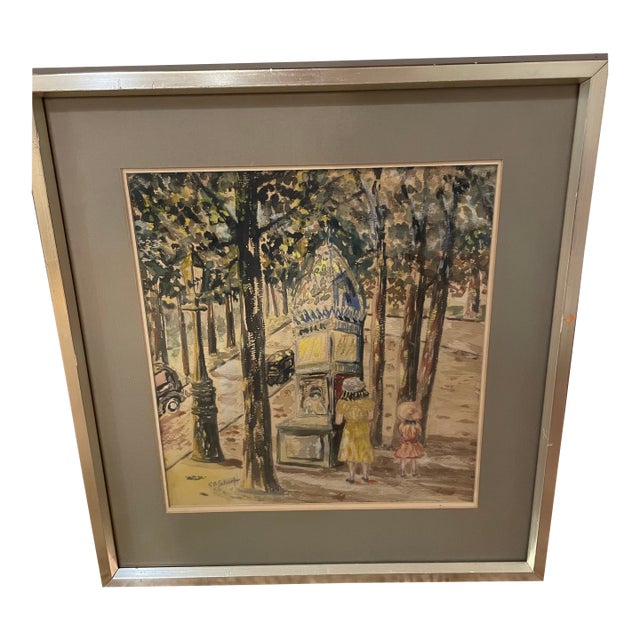 Rockwell B. Schaefer Framed Watercolor For Sale