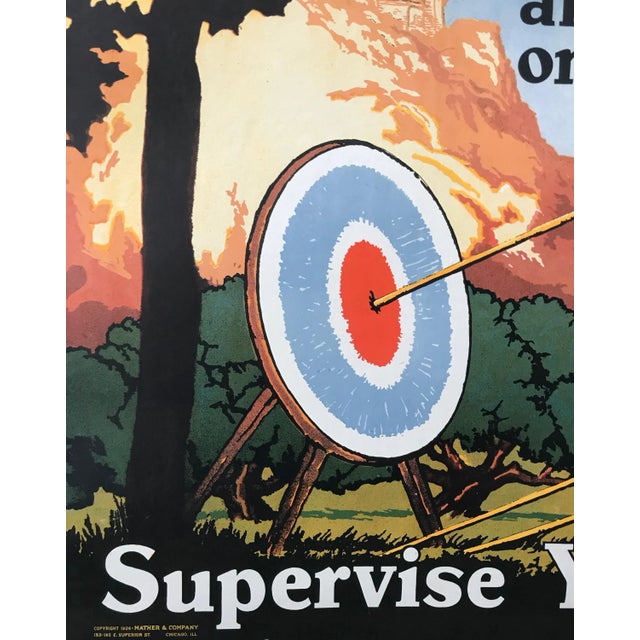 1924 Original Motivational Poster, Accurate, Mather Work Incentive For Sale - Image 4 of 7
