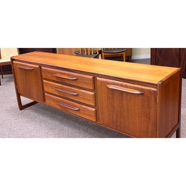 Wood European Mid Century Modern Teak Credenza c.1960 For Sale - Image 7 of 12