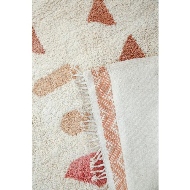 Berber Tribes of Morocco Natural White Moroccan Wool Rug With Beige, Rose, Indian Red, Eggplant & Dusty Rose - 9x12 Ft For Sale - Image 4 of 11