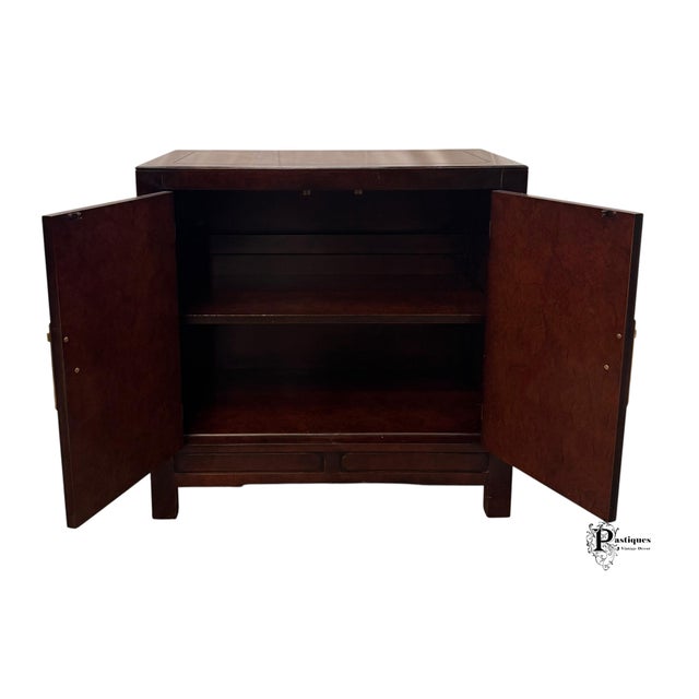 Vintage White Furniture Chinoiserie Style Burl Wood & Lacquer Accent Storage Cabinet For Sale In Greensboro - Image 6 of 11