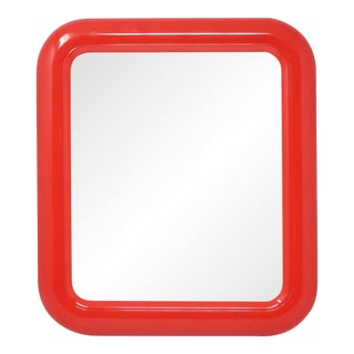 1980s Red Interdesign Rectangular Mirror For Sale