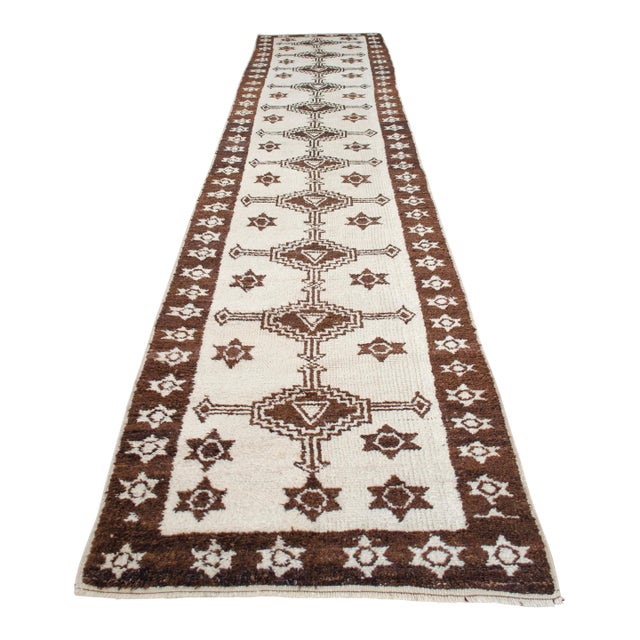 1970s Vintage -Knotted Turkish Runner - 3′3″ × 16′ For Sale