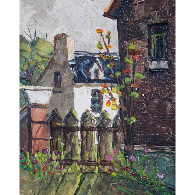 Wood Mid 20th Century Vaniscotte, Northern Coastal View, Oil on Canvas For Sale - Image 7 of 11