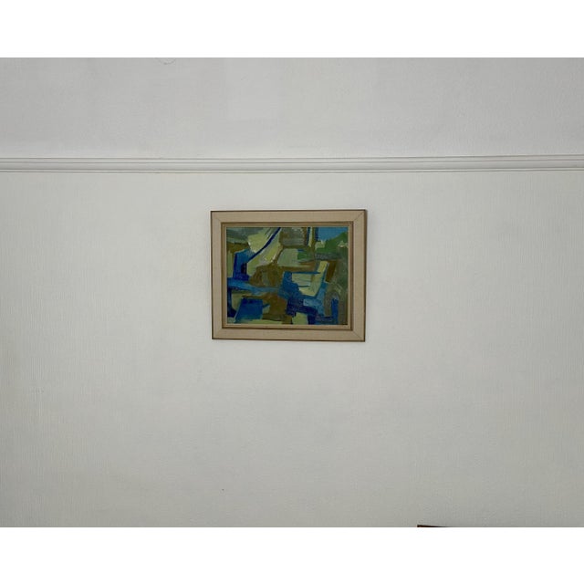 Lennart Kindgren, Blue and Green, 1960s, Oil on Canvas For Sale - Image 9 of 18