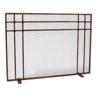 Gold Rubbed Black Henry Fireplace Screen For Sale