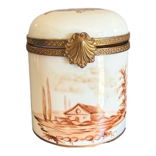 Antique Hand Painted Limoges Trinket Box for Henri Bendel For Sale