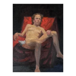 Vintage Realist Study of Reclining Female Nude, Framed (C. 1960, Oil on Canvas Paper)