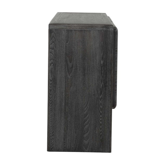 Wood Bierk Dark Stain 2 Door Cabinet For Sale - Image 7 of 11