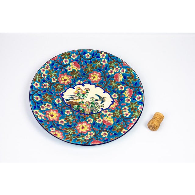 Blue Large Antique Enamel Dish from Longwy, 1940s For Sale - Image 8 of 12