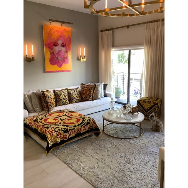 2010s Versace Lion and Urn Pillows - a Pair For Sale - Image 5 of 13