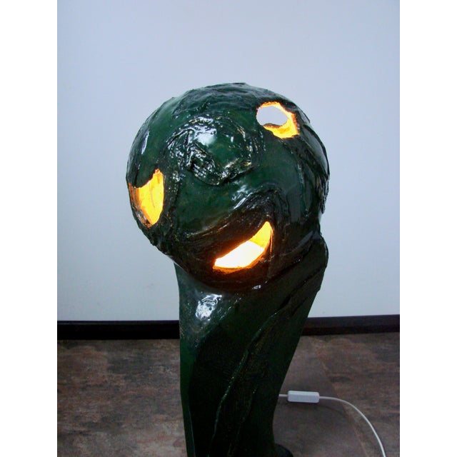 Vintage Head Sculpture Lamp in Glazed Ceramic, Poland, 1990s For Sale - Image 17 of 18