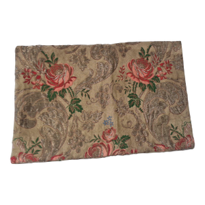 Vintage Style Gold Floral Brocade Pillow With Metallic Threads Double Sided