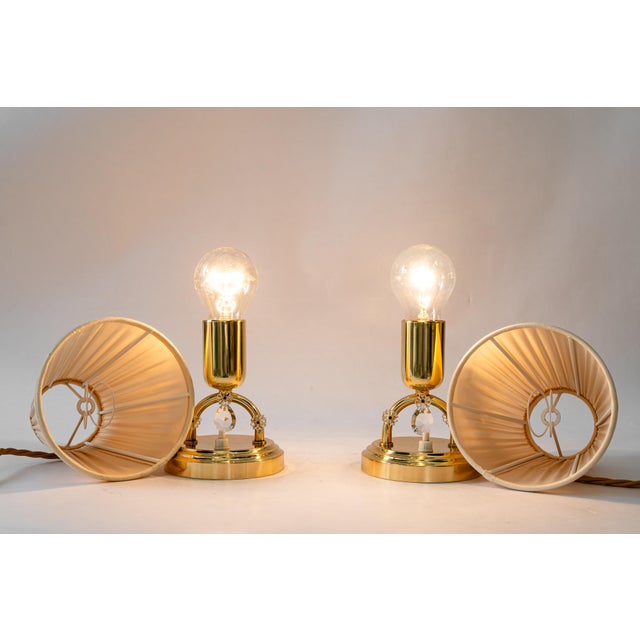 Gold Table Lamps with Fabric Shades from Rupert Nikoll, Vienna, 1960s, Set of 2 For Sale - Image 8 of 14
