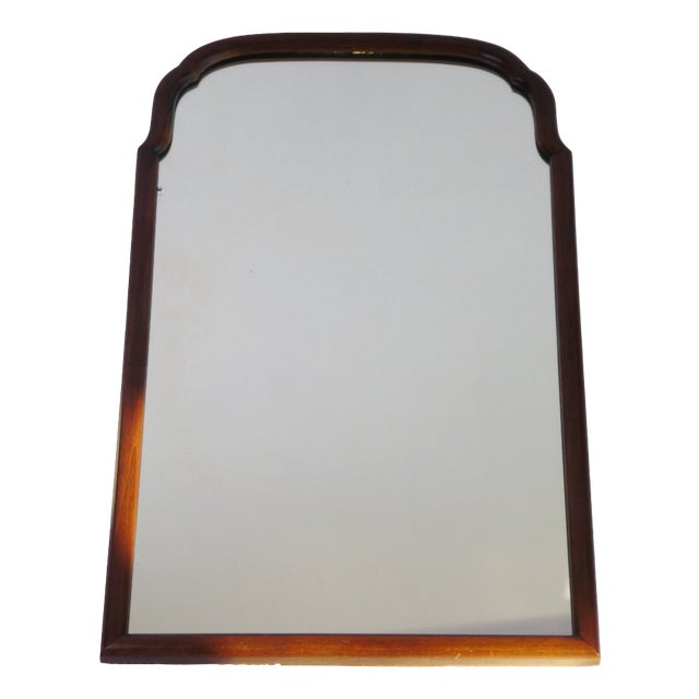 Antique Wooden Scalloped Wall Mirror, 1890s For Sale