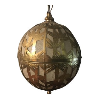 1970's Vintage Brass Bamboo Lantern For Sale
