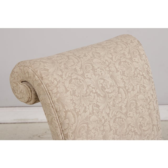 1990s Pair of Design Master High Back Upholstered Slipper Chairs For Sale - Image 5 of 18