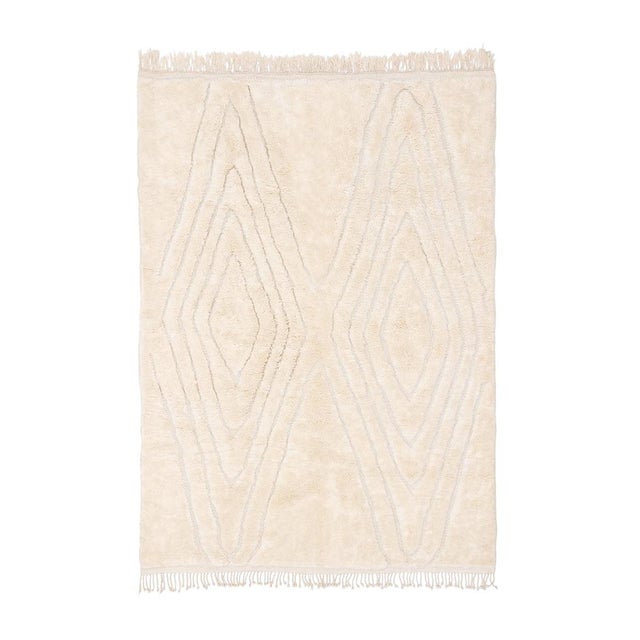 Beige Hand-Knotted Natural Wool Rug by Azele Studio For Sale - Image 8 of 8