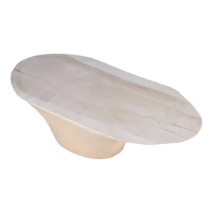 Modern White Oval Block Coffee Table