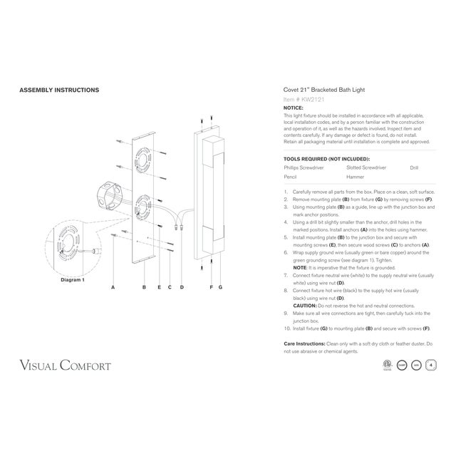 Kelly Wearstler for Visual Comfort Signature Covet 21" Bracketed Bath Light in Polished Nickel with Alabaster For Sale In Houston - Image 6 of 6