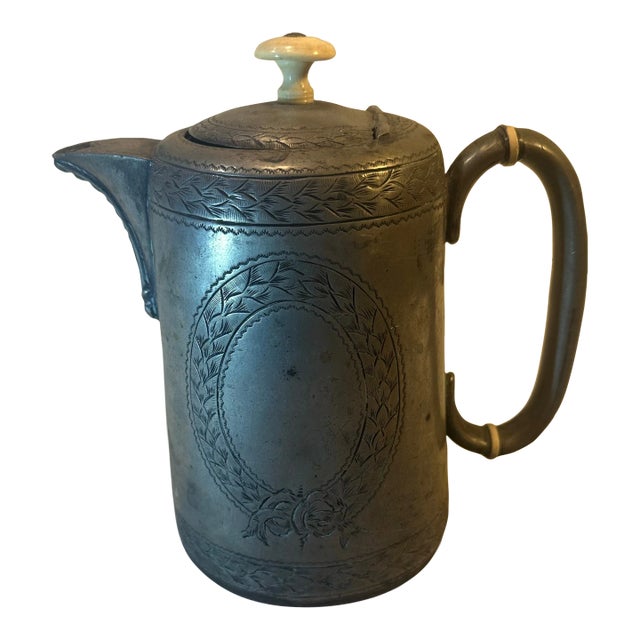 Antique Pewter Coffee/Tea Pot Kettle For Sale