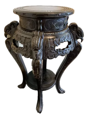 Vintage Japanese Jardiniere Hand Carved Stand/Side Table