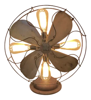 Repurposed Antique Fan Table Lamp