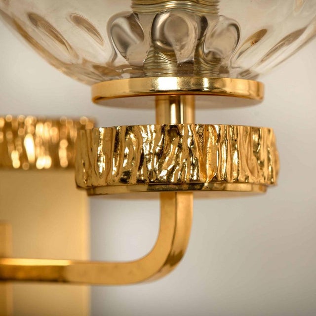 Gold-Plated Glass Wall Light in the Ssyle of Brotto, 1960 For Sale - Image 3 of 10