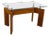 Mid to Late 20th Century Modern to Scandinavian Modern Dining Table Teak Slab Base & Rectangular Beveled Glass Top For Sale