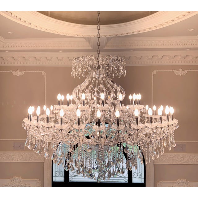 Vintage Italian Maria Chandelier With Crystals Pantalogues For Sale - Image 12 of 18
