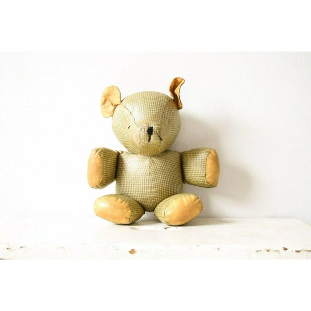 Antique Stuffed Animal Plaid Teddy Bear Toy Early 1900s For Sale In Detroit - Image 6 of 6