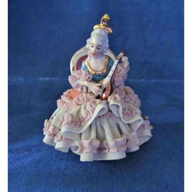 Vintage Dresden Art Lace Figurines, 1960s, Set of 5 For Sale - Image 9 of 11