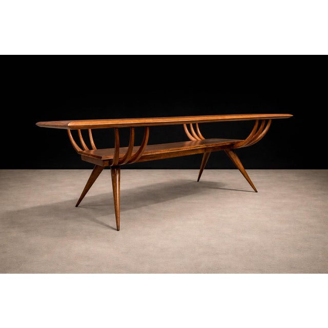 Coffee Table in Caviuna Wood & Glass, Giuseppe Scapinelli, 1950s For Sale In New York - Image 6 of 9