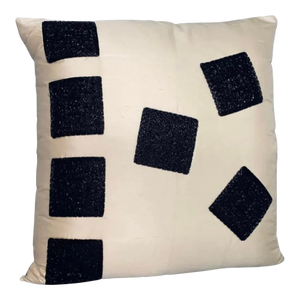 Silk Hand Embroidered Pillow With Tambour Beading by Penn & Fletcher, Inc.
