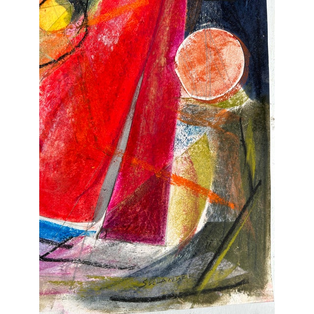 Abstract Abstract Pastel Drawing by Erik Sulander “Presidio” For Sale - Image 3 of 3