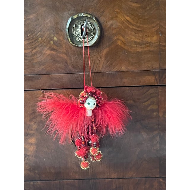 Vintage Ostrich Feather Figural Tassel For Sale - Image 4 of 4