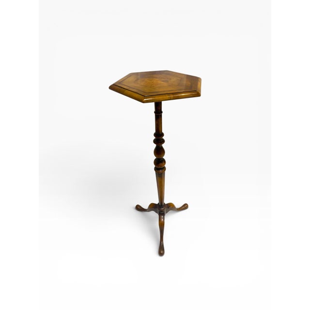 Queen Anne 1940s Tripod Plant Stand Tables- a Pair For Sale - Image 3 of 14