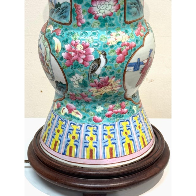 Early 19th Century Chinese Export Famille Rose (Fencai) Gu-Form, Now as a Lamp For Sale - Image 16 of 18