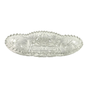 American Brilliant Period-(1880 to 1920)-Superior Cut, Glass Relish Dish