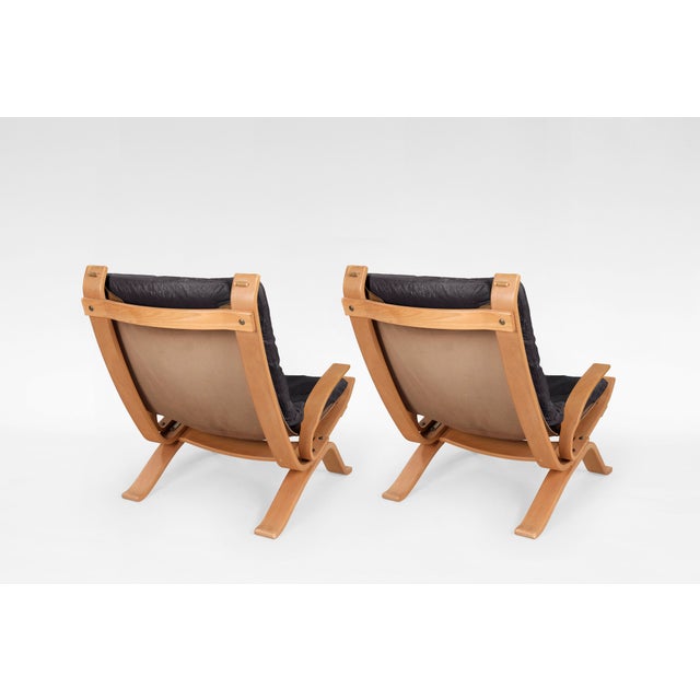 Vintage Cognac Focus Lounge Chairs from Bramin Møbler, 1970s Set of 2 For Sale - Image 4 of 9