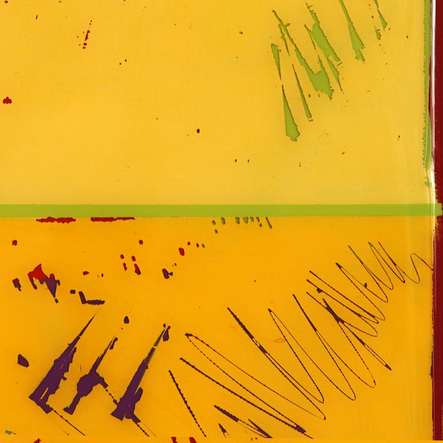 2020s The Window 357 - Yellow Mixed Media Acrylic and Resin Painting on Wood Panel Original Minimalist Artwork by Ricky Hunt For Sale - Image 5 of 9