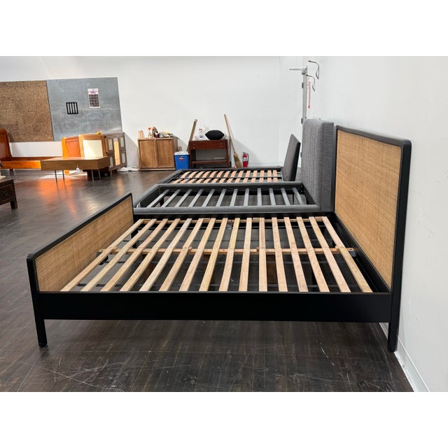 West Elm Eastern King Williams Sonoma for West Elm Ida Woven Bed For Sale - Image 4 of 12