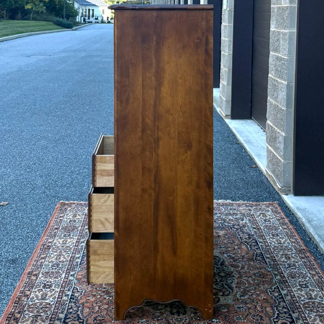 1980s Ethan Allen Country French Solid Birch 6 Drawer Highboy Armoire Dresser (26-5305 Fruitwood) For Sale - Image 12 of 18