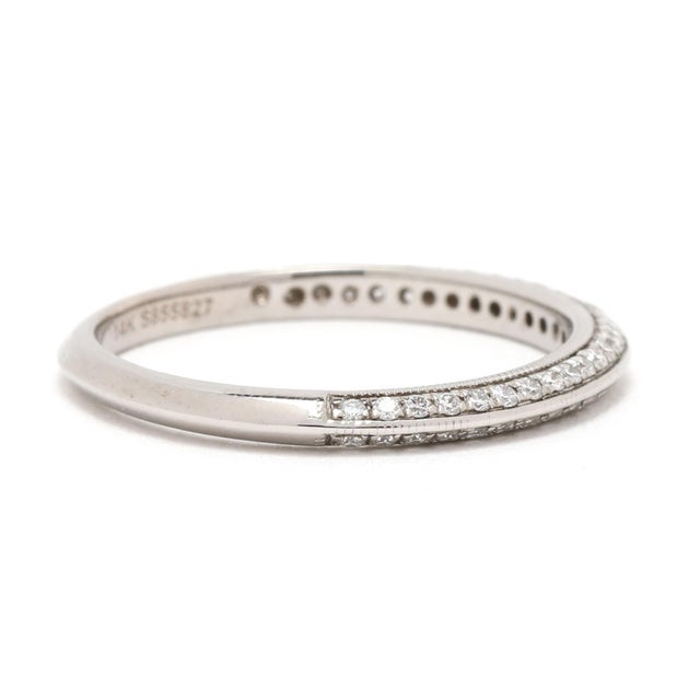 Gabriel & Co .20ctw Diamond Knife Edge Band, 14k White Gold, Ring Size 5 For Sale In Greensboro - Image 6 of 8