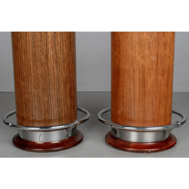 Art Deco Pair of Italian Art Deco Style Bar Stools For Sale - Image 3 of 8