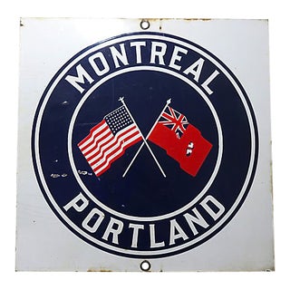 1930s Vintage Portland Maine Shipping Line Port Sign For Sale