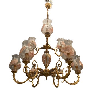 Large Beaded Murano Glass Chandelier from Rosa Perla, 1970s For Sale