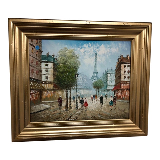 Late 20th Century Paris Oil on Canvas, Signed For Sale