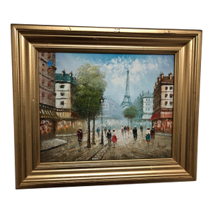 Late 20th Century Paris Oil on Canvas, Signed