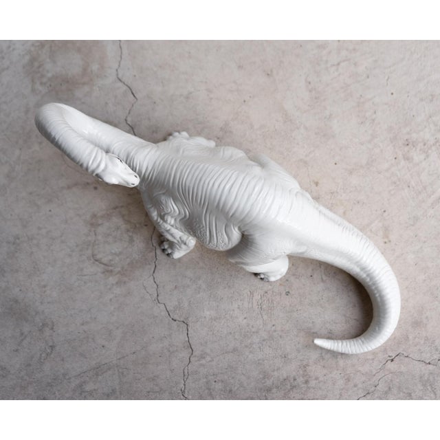 Vintage Italian Bassano Ceramic Dinosaur Sculpture - White Pottery Brontosaurus Figure, 1970s For Sale - Image 14 of 18